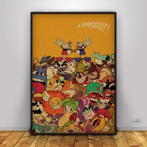 Poster di Cuphead / Arte murale Mugman / Decorazione per la casa / Stampa su carta kraft / Poster regalo / Poster del gioco