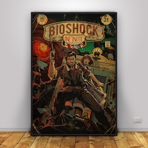 Poster di BioShock / Poster da parete di Booker DeWitt / Decorazioni per la casa / Stampa su carta kraft / Poster regalo / Poster del gioco