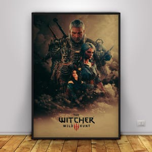 The Witcher 3 Wild Hunt Poster | Geralt of Rivia Wall Art | Home Decor | Kraft Paper Print | Gift Poster | Game Poster