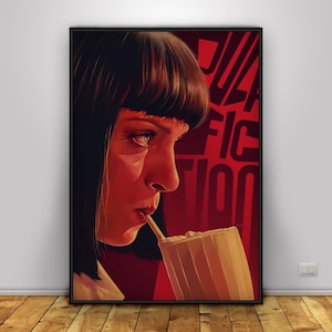 Poster di Pulp Fiction / Arte murale di Mia Wallace / Decorazioni per la casa / Stampa su carta kraft / Poster regalo / Poster del film