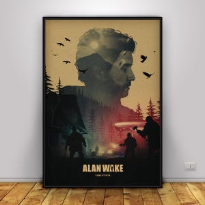 Alan Wake-poster | Survival-horrorgame muurkunst | Woondecoraties | Kraftpapier print | Cadeauposter | Gameposter