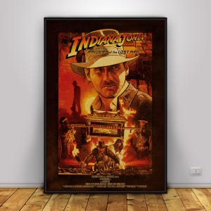Locandina del film Indiana Jones / I predatori dell'arca perduta / Decorazione da parete / Stampa su carta kraft / Poster regalo / Locandina del film