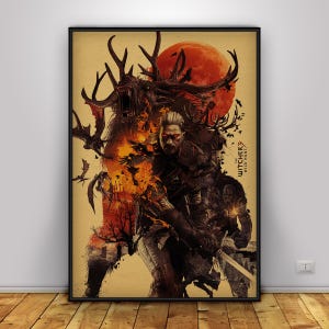 The Witcher 3 Wild Hunt Poster | Geralt of Rivia Wall Art | Home Decor | Kraft Paper Print | Gift Poster | Game Poster