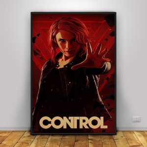 Control Poster | Jesse Faden Wall Art | Home Decor | Kraft Paper Print | Gift Poster | Game Poster