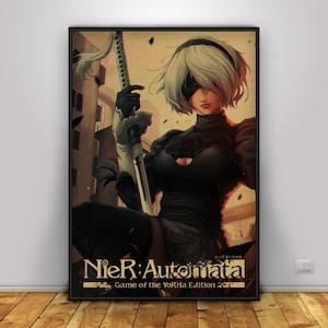 Nier Automata Poster | 2B Wall Art | Home Decor | Kraft Paper Print | Gift Poster | Game Poster