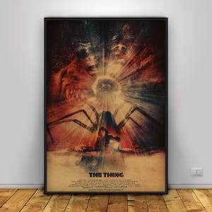 Pôster de The Thing | Arte de parede de Kurt Russell | Decoração para casa | Impressão em papel kraft | Pôster para presente | Pôster de filme