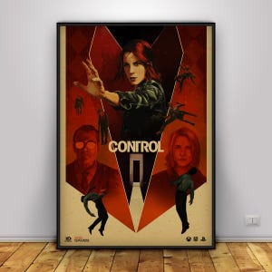 Control Poster | Jesse Faden Wall Art | Home Decor | Kraft Paper Print | Gift Poster | Game Poster