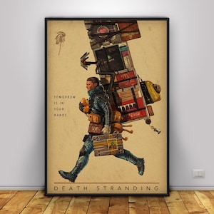 Poster del gioco Death Stranding / Arte murale di Sam Porter Bridges / Decorazione per la casa / Stampa su carta kraft / Poster regalo / Poster del gioco