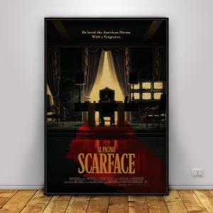 Scarface Poster | Tony Montana Movie Wall Art | Home Decor | Kraft Paper Print | Gift Poster | Movie Poster