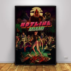 Hotline Miami Poster | Jacket Wall Art | Home Decor | Kraft Paper Print | Gift Poster | Game Poster