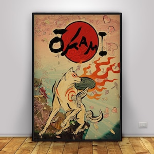 Okami Poster | Amaterasu Wall Art | Home Decor | Kraft Paper Print | Gift Poster | Game Poster