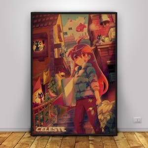 Celeste Poster | Madeline Wall Art | Home Decor | Kraft Paper Print | Gift Poster | Game Poster