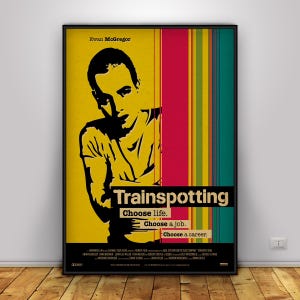 Trainspotting Poster | Renton Wandkunst | Wohnkultur | Kraftpapier Druck | Geschenk Poster | Filmplakat