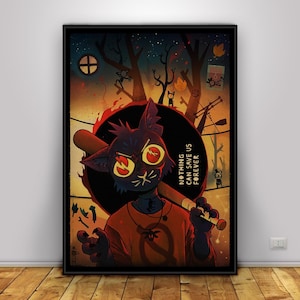 Nacht im Wald Poster | Mae Borowski Wandkunst | Wohnkultur | Kraftpapier Druck | Geschenk Poster | Spiel-Poster