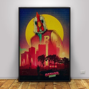 Hotline Miami Poster | Jacket Wall Art | Home Decor | Kraft Paper Print | Gift Poster | Game Poster