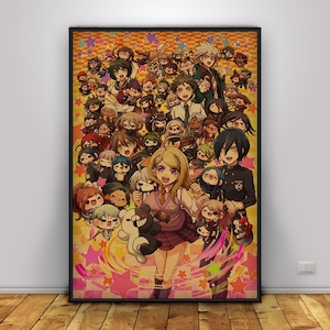 Affiche Danganronpa | Décoration murale Junko Enoshima | Décoration d&#39;intérieur | Impression sur papier kraft | Poster cadeau | Affiche du jeu