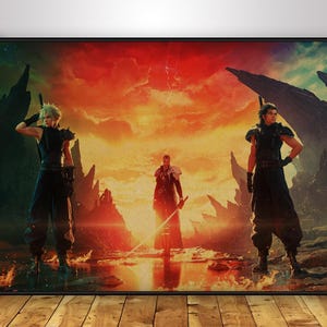 Final Fantasy Poster | Cloud Strife Wall Art | Home Decor | Kraft Paper Print | Gift Poster | Game Poster