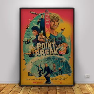 Poster di Point Break / Arte murale di Patrick Swayze / Decorazione per la casa / Stampa su carta kraft / Poster regalo / Poster del film