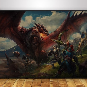 Monster Hunter Poster | MHW Wall Art | Home Decor | Kraft Paper Print | Gift Poster | Game Poster