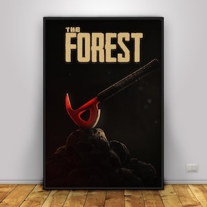 Poster mit Waldmotiv Survival Spiel Wand Kunst | Wohnkultur | Kraftpapier Druck | Geschenk Poster | Spiel-Poster