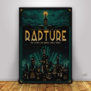 Poster BioShock / Arte murale Rapture City / Decorazione per la casa / Stampa su carta Kraft / Poster regalo / Poster del gioco