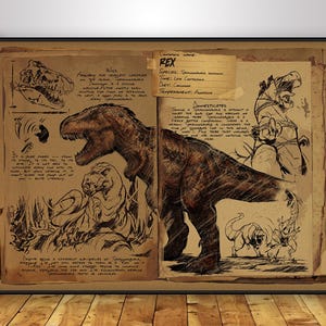 Ark: Survival Evolved Poster | Ark Creatures Wall Art | Home Decor | Kraft Paper Print | Gift Poster | Game Poster