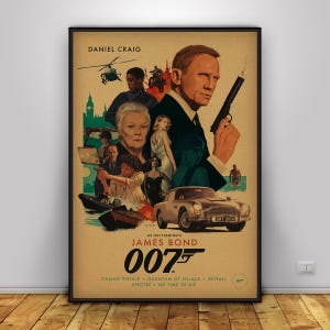 James Bond Movie Poster | Action Movie Wall Art | Home Decor | Kraft Paper Print | Gift Poster | Movie Poster