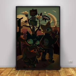 Nacht im Wald Poster | Mae Borowski Wandkunst | Wohnkultur | Kraftpapier Druck | Geschenk Poster | Spiel-Poster