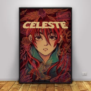 Celeste Poster | Madeline Wall Art | Home Decor | Kraft Paper Print | Gift Poster | Game Poster
