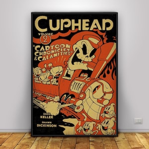 Cuphead Poster | Mugman Wall Art | Home Decor | Kraft Paper Print | Gift Poster | Game Poster