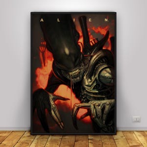 Alien Xenomorph Poster | Horror Movie Wall Art | Home Decor | Kraft Paper Print | Gift Poster | Movie Poster