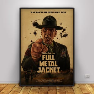 Poster di Full Metal Jacket / Arte murale di Matthew Modine / Decorazione per la casa / Stampa su carta kraft / Poster regalo / Poster del film