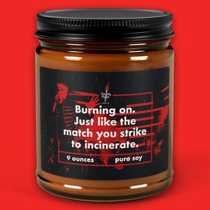 My Chemical Romance Inspired Candle - Scented Soy Candle (Multi-Size, Amber Jar) Gerard Way
