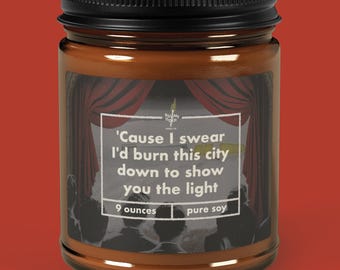 Vela inspirada en Fall Out Boy - Vela de soja perfumada (varios tamaños, frasco ámbar) Pete Wentz de Under the Cork Tree