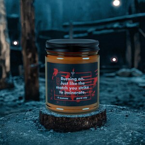My Chemical Romance Inspired Candle - Scented Soy Candle (Multi-Size, Amber Jar) Gerard Way image 4