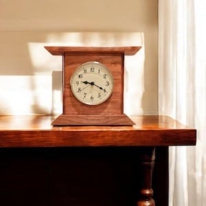New Handmade Cherry Modern Mantel Clock