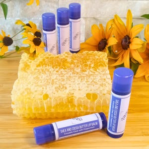 Handmade natural beeswax lip balm, scented with peppermint essential oil, locally sourced