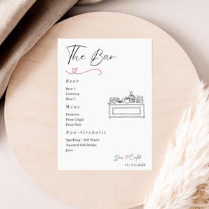 Letrero minimalista para menú de boda: Plantilla editable de Canva (8x10, A4) (Descarga digital)