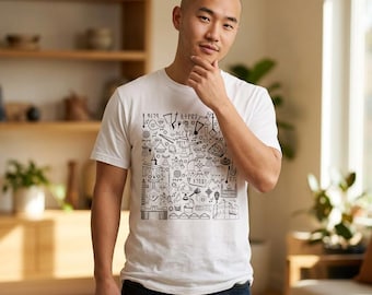 エチオピアの伝統アイコン柄Tシャツ | 科学落書きスケッチ