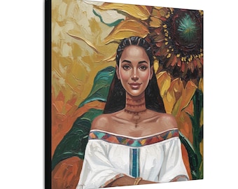 エチオピア人女性の肖像画 キャンバス張り壁アート | アフリカの女性絵画