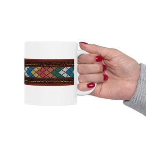 Ethiopian Tillet Ceramic Mug: Unique African Decor