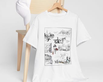 ハラール・ジュゴル要塞都市のスケッチコラージュTシャツ｜都市のランドマークイラスト