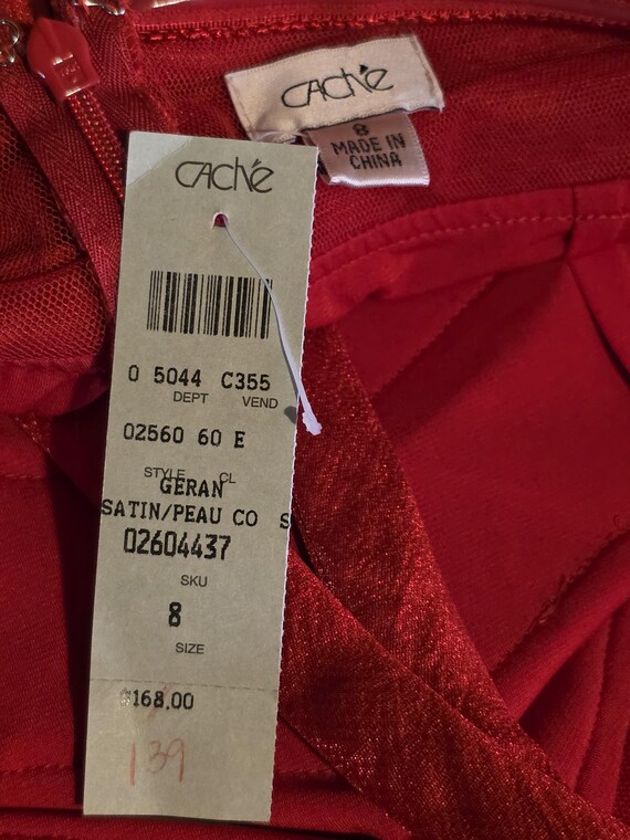 Vintage Cache Red Halter Dress: Y2K Satin Tiered … - image 10
