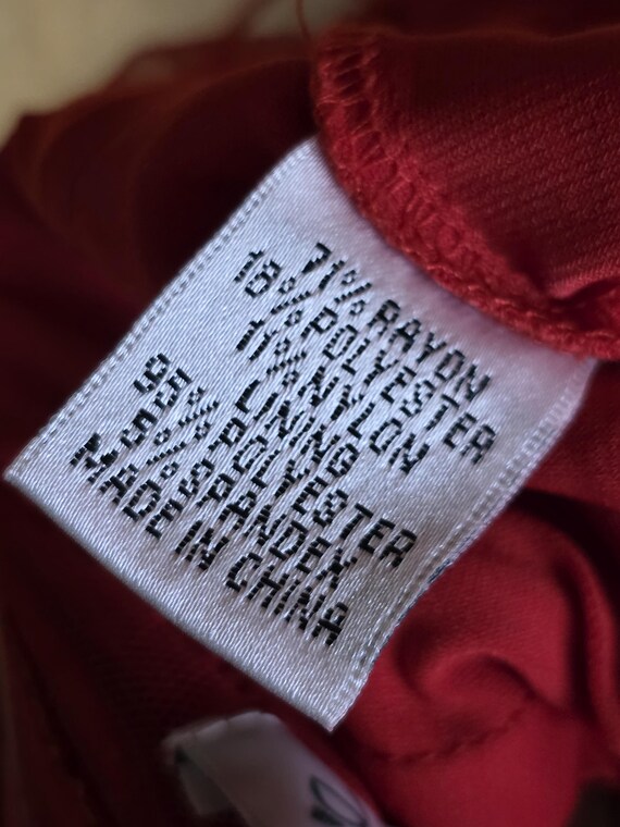 Vintage Cache Red Halter Dress: Y2K Satin Tiered … - image 9