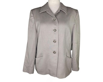 Blazer vintage de lana Pendleton, talla 14 de mujer, chaqueta gris entallada