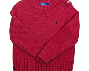 Vintage Polo Ralph Lauren Yellow Knit Cotton Sweater Adult