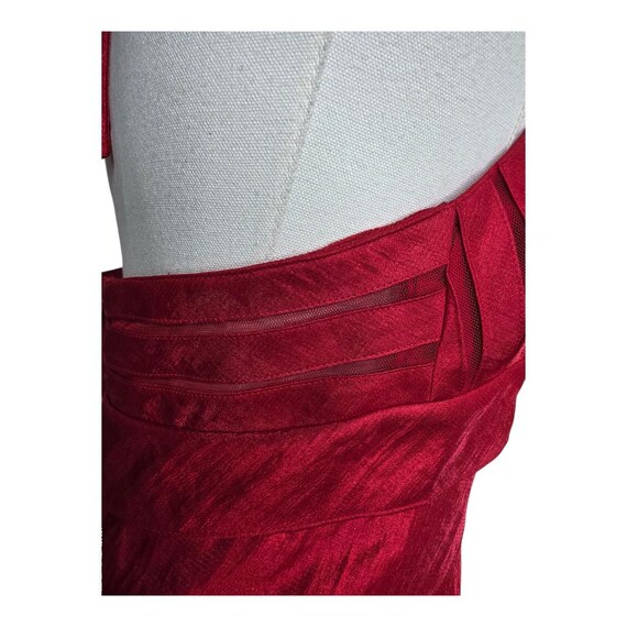 Vintage Cache Red Halter Dress: Y2K Satin Tiered … - image 7