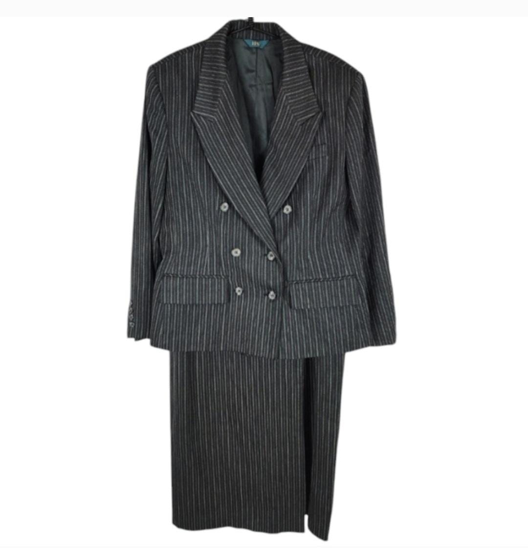 Pinstripe Skirt Suit