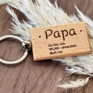Personalized Dad Wooden Keychain | Father&#39;s Day Gift | Pendant for Dad&#39;s Birthday | Funny with Humor
