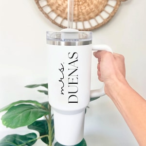 Bridal Gifts, Personalized Bride Gift, Future Mrs. Cup, Bride 40 oz tumbler, Wifey Cup with handle, Bridal Shower gift, Mrs. Tumbler